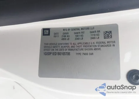 2011 Cadillac Cts Premium Collection z USA, uszkodzony, nr VIN 1G6DP1ED1B0165706